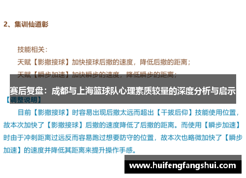 赛后复盘：成都与上海篮球队心理素质较量的深度分析与启示